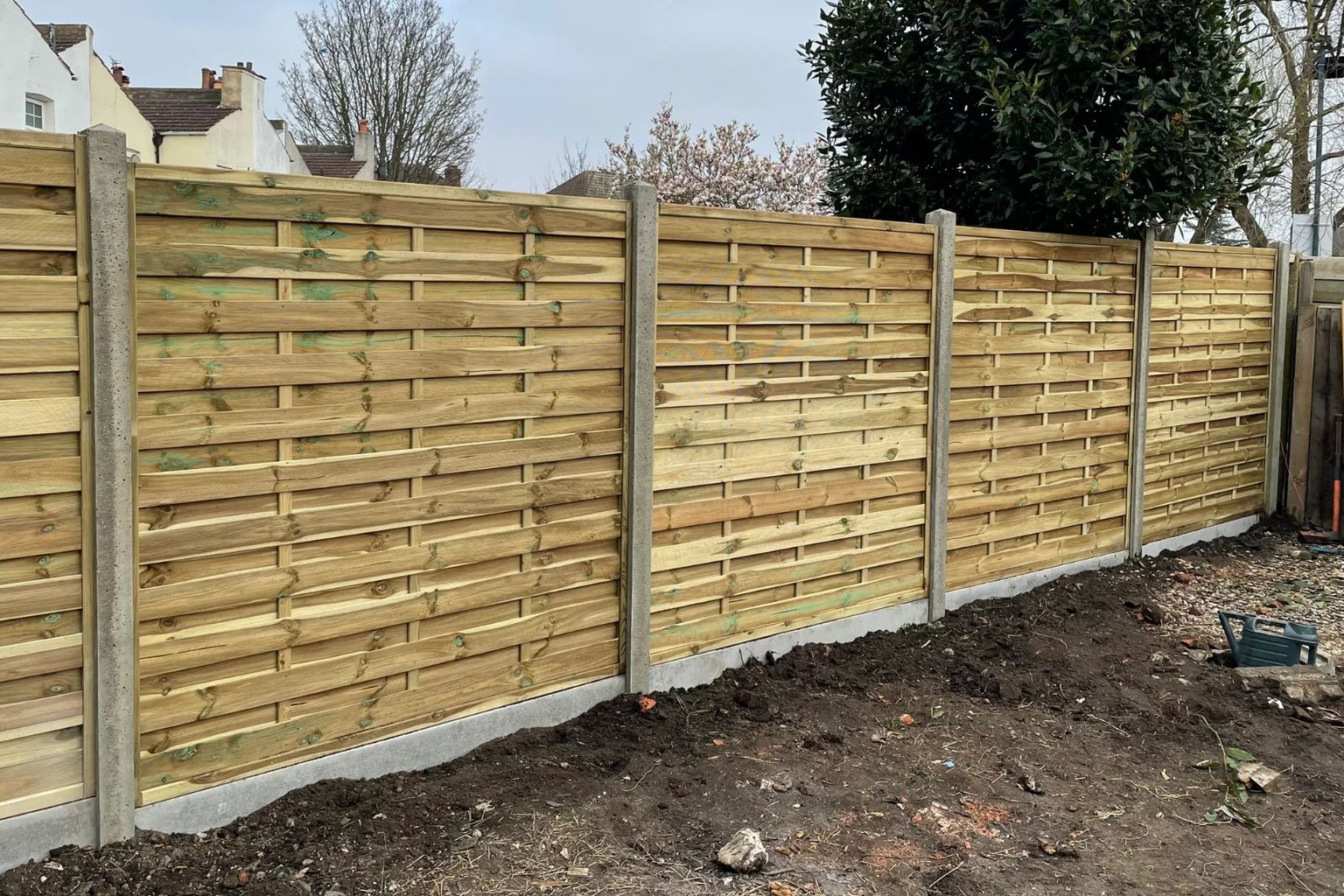 Backyard panel fencing