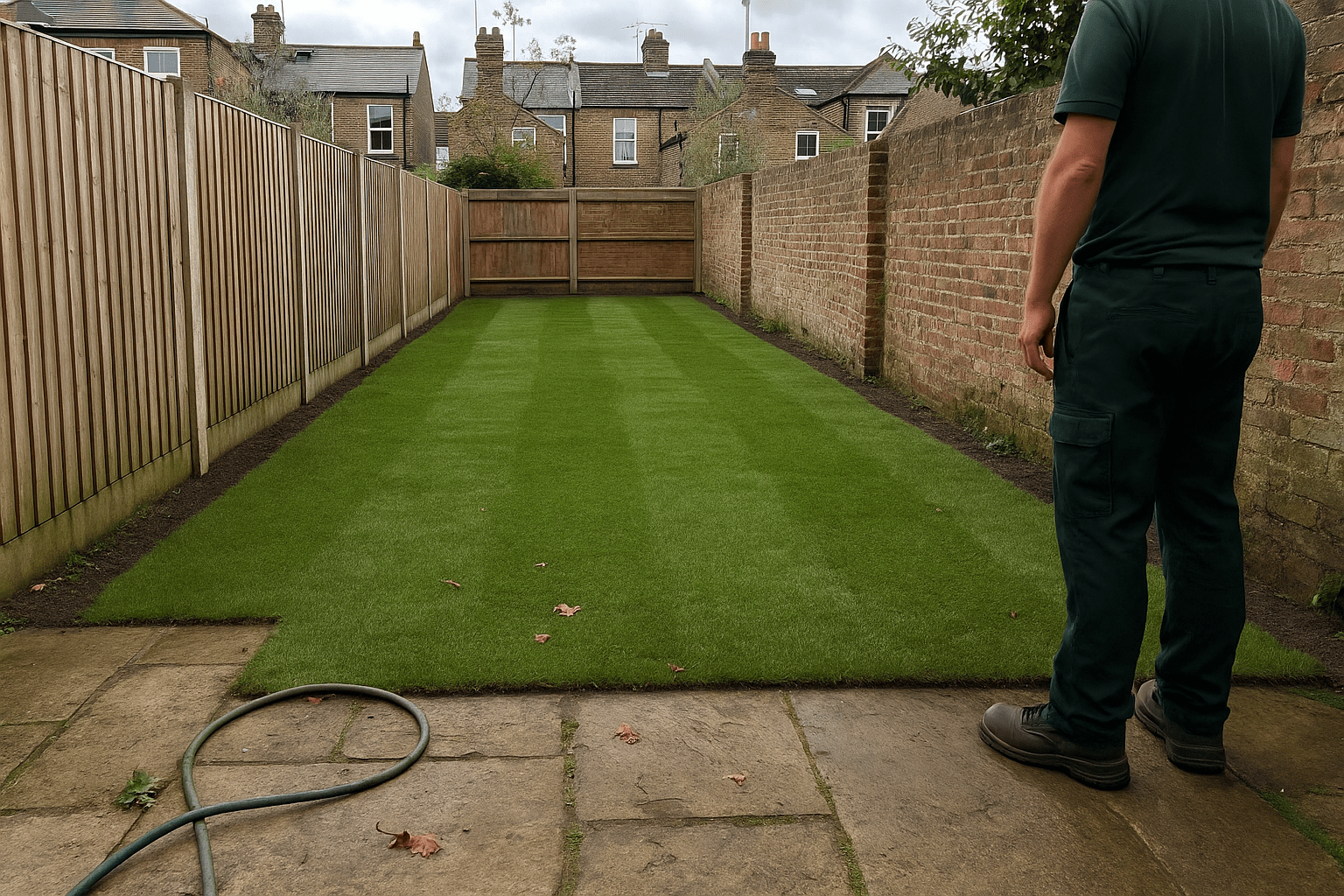 finished turfed garden with clean edges in Blackheath SE3